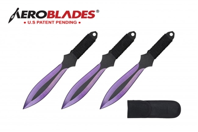 6.75" Set of 2 Purple Throwing Knives