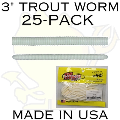 Pro Striker Baits 3 inch Trout Worm 25 pack