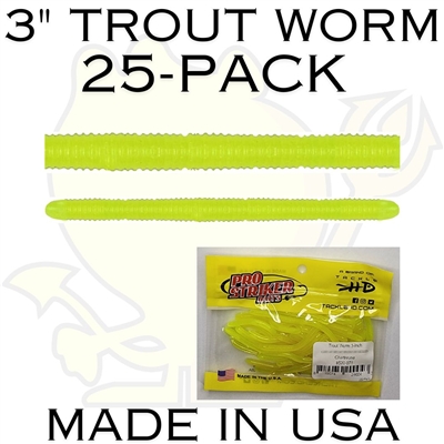 Pro Striker Baits 3 inch Trout Worm 25 pack