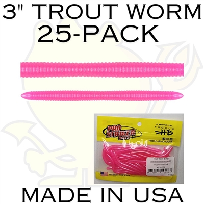 Pro Striker Baits 3 inch Trout Worm 25 pack