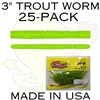 Pro Striker Baits 3 inch Trout Worm 25 pack