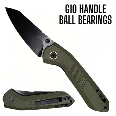 FK152 7191 7.5" Green G10 Folder w/ Ball Bearings