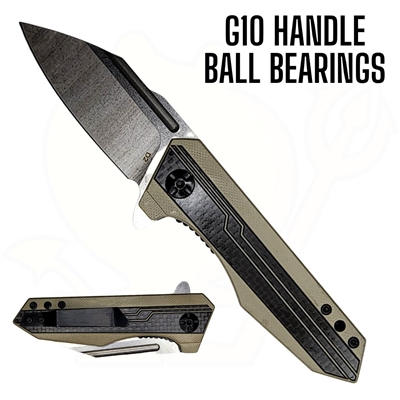 FK154 7196 7.5" Tan G10 with Carbon Folder w/ Ball Bearings