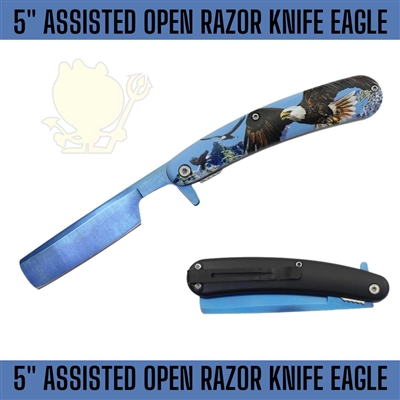 AO346 7369EG Eagle 5" Assisted Open Razor Knife