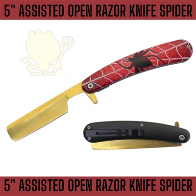 AO348 7369SP Spider 5" Assisted Open Razor Knife