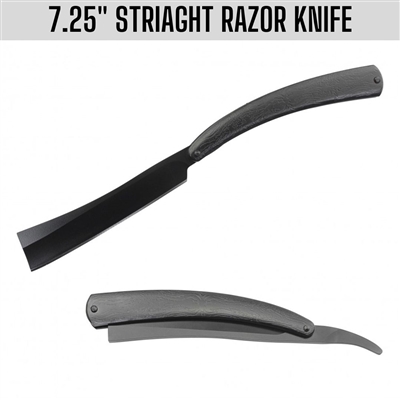 FK134 7370BK Black Folding 7.25" Straight Razor Knife