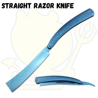 7370BL Folding 7.25" Straight Razor Knife