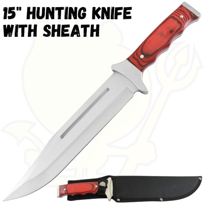 9076or 15" Hunting Knife with Sheath Fixed Blade