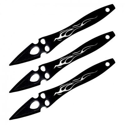 A18303-3-BK 6.5" 3pcs black throwing knife