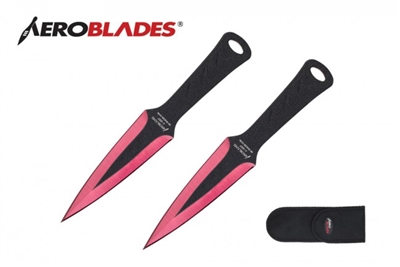 7.5" Set of 2 Red Throwing Knives