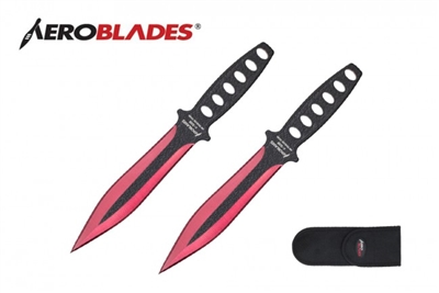 7.5" Set of 2 Red Throwing Knives