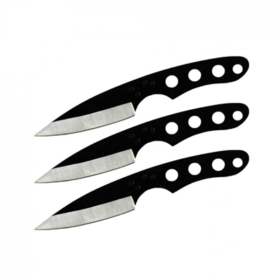 6.5" Black Dog Paw Set of 3 Throwing Knives