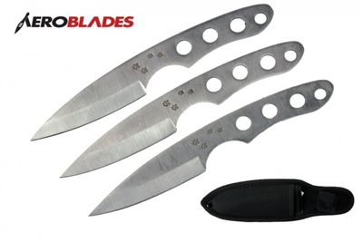 6.5" Silver Dog Paw Set of 3 Throwing Knives