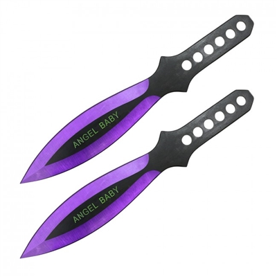 9" Angel Baby Set of 2 Throwing Knives