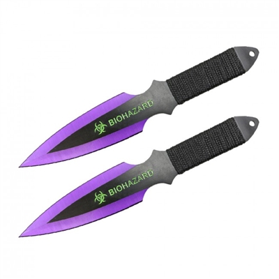 9" Set of 2 Purple Throwing Knives