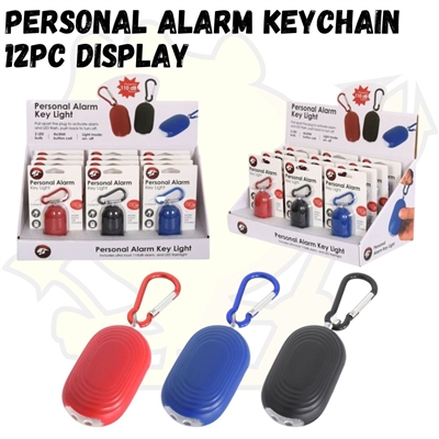 AL2000 12pcs in Display Box Personal Alarm Keychain with 2 LED Light