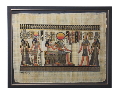 Nefertari brought by Hathor and Horus to Ra and Imentet Framed Papyrus #20