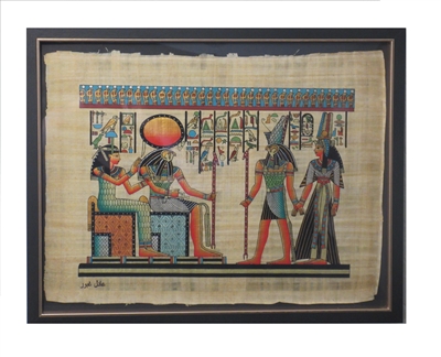 Horus bringing Nefertari to Ra and Imentet Framed Papyrus #39
