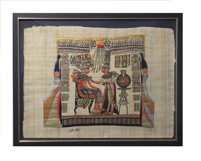 Tutankhamun and Ankhesenamun Framed Papyrus #41