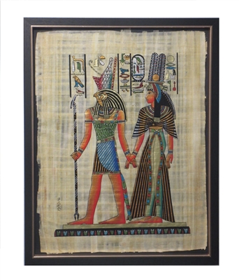 Horus escorting Nefertari Framed Papyrus #65