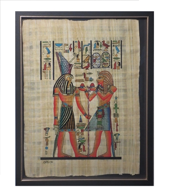 Tutankhamun offering to Horus Framed Papyrus #68