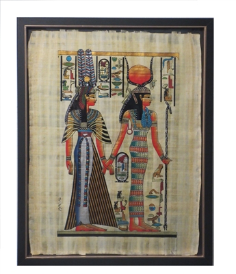 Nerfertari escorted by Isis Framed Papyrus #69