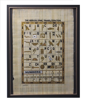 Heirogliphic Transliteration Framed Papyrus #72