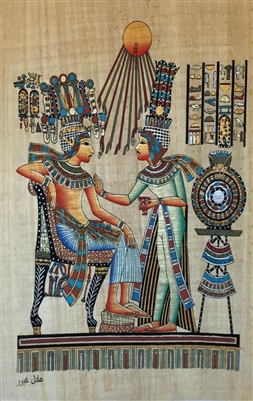 #15 Aten shining down on Ankhenaten and Nefertiti Papyrus