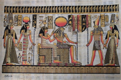 #20 Nefertari brought by Hathor and Horus to Ra and Imentet Papyrus