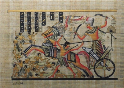 #48 Ramses II on Chariot at Battle of Kadesh Papyrus