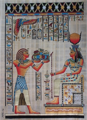 #60 Tutankhamun offering to Hathor Papyrus