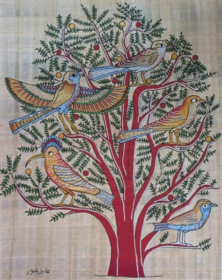 #62 Birds in Acacia Tree- Tomb of Khnumhotep III Papyrus