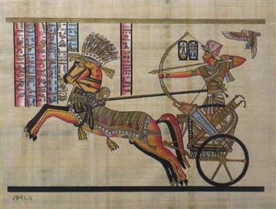 #71 Ramses II on Chariot at Battle of Kadesh (glitter) Papyrus