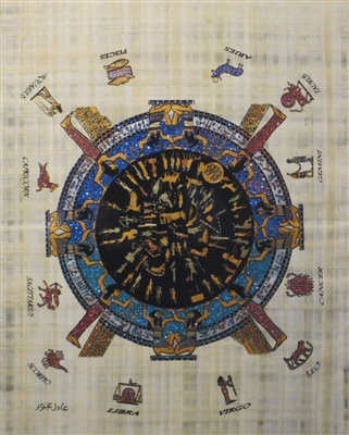 #75 Temple of Dendera Zodiac Glitter Papyrus