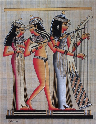 #82 Three Musicians Outside the Tomb Papyrus