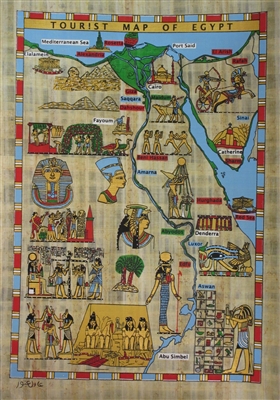 #83 Tourists Map of Egypt Papyrus