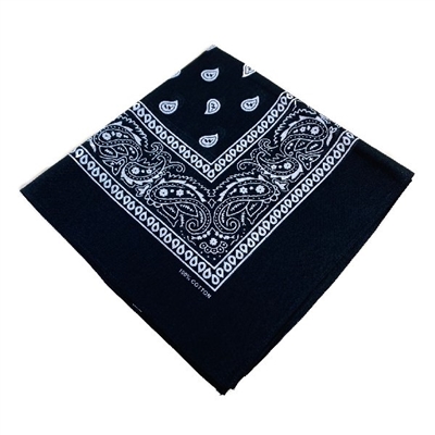 BN29-1  BANDANA-BLACK PAISLEY