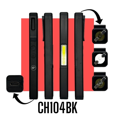 CH104BK Black NEW Stun Gun with Light