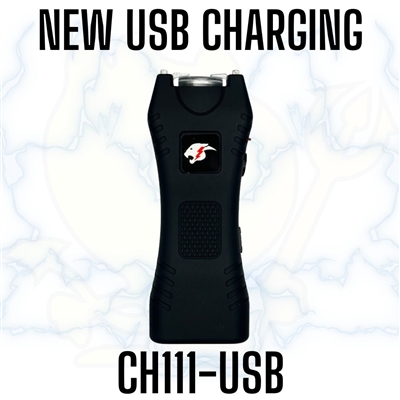 CH111BK-USB Black Slim Max Power Stun Gun