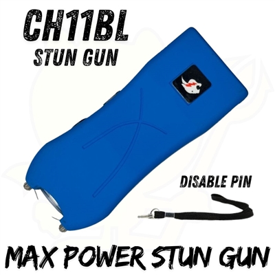 CH11BL Blue Max Power Stun Gun with safety pin
