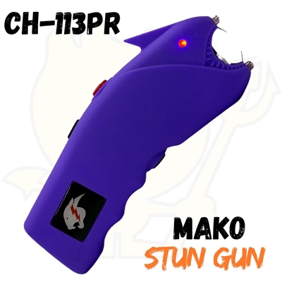 CH113pr PURPLE CHEETAH MAKO STUN GUN FLASHLIGHT