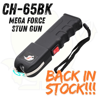 CH65 CHEETAH "MEGA FORCE" BLACK FLASHLIGHT STUN GUN (CH-65)