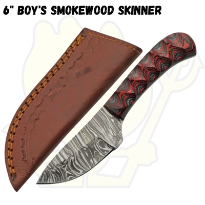 DM1377RD 6" Boys Smoke Wood Skinner Knife