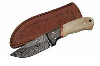 FB198 DM-1068 7.5" DAMASCUS BONE HUNTER WITH SHEATH