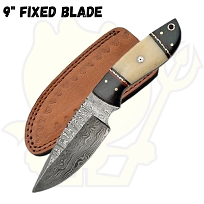 1085 9" Damascus Hunter Knife