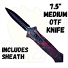 EL78 7.5" Red Skull of Death Medium OTF Knife