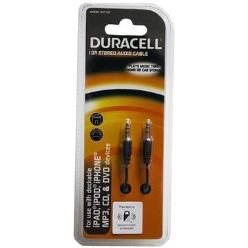 Duracell 10ft Black Stereo Audio Cable