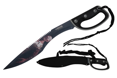 20.75" Machete With Black Handle With Paracord Rope At End Of Handle With Black Nylon Sheath