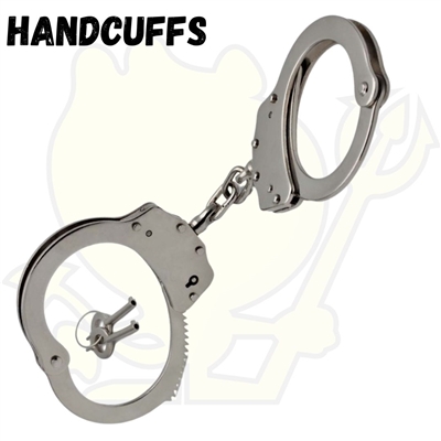 LCH103SL Double Locked Chain Silver Handcuffs