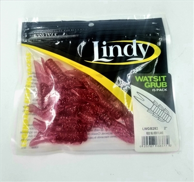 Lindy Watsit Grub 15pack Red Silver Flake